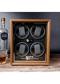 Hộp Xoay Đồng Hồ Cơ 4 Ngăn SAIKE SAIKE S4001 Vỏ Gỗ - Có Đèn LED - SANG TRỌNG