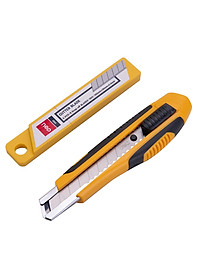 Dao Rọc Giấy Deli, Cao Su Mềm Kèm Hộp Lưỡi Dao, Loại 8 Lưỡi Tách Rời, Vàng - 1 Cái - E2068