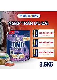 Túi Nước giặt Omo Nước giặt cửa trước hương Lavender Khử mùi thư thái 3.6KG