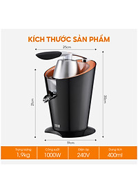Máy vắt cam Lebenlang LBL833, công suất lớn 1000W, dung tích 400ml, vắt kiệt nước, bảo hành 2 năm - hàng chính hãng