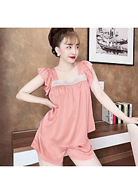 Bộ ngủ cánh tiên chất satin mềm mịn mát