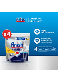 Combo 4 túi Viên Rửa Chén Bát Finish Powerball Quantum 21 viên