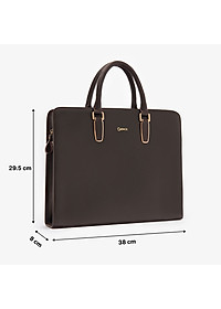 Cặp Da Nam Công Sở Túi Xách GENCE CTS08 Da Bò Cao Cấp Màu Nâu Có Dây Đeo Vai