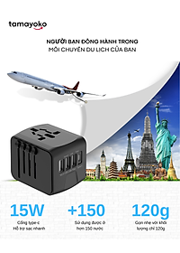 Nơi bán Ổ Cắm Điện Du Lịch Quốc Tế Đa Năng Tích Hợp 3 Cổng USB-A 1 Cổng USB C. Chất Liệu Nhựa PC Chống Cháy Phù Hợp Với Hơn 150 Nước. Hàng Chính Hãng Tamayoko