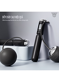 Dây Nhảy Thể Thao Lõi Thép Cao Cấp Teement Tự Động Đếm Số, Tích Hợp Đo Calo, Quãng Đường, Độ Dài Dây Tùy Chỉnh, Chiều Dài 3m, Trục Xoay 360 Độ  - Kèm Bóng Xoay, Tạ Điều Chỉnh Khối Lượng - Hàng Chính Hãng