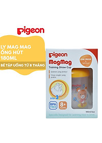 Ly Mag Mag tập uống có ống hút Pigeon 180ml
