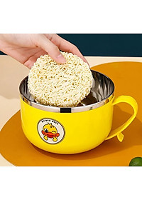 Ca Đựng Cháo Giữ Nhiệt, Ca Úp Mỳ, Tô khuấy Bột Ăn Dặm Cho Bé Hình Vịt Vàng Đáng Yêu - Chính hãng MINIIN 