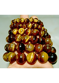 Vòng tay chuỗi đá mắt hổ nâu vàng-Nhiều cỡ ly