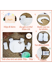 Gối Cao Su Non Cho Em Bé Loại Cao Cấp Chính Hãng Tila-Tila Thương Hiệu Đức Mã TG02 Chống Méo Đầu, Bẹp Đầu, Nghẹo Cổ, Còm Lưng Bé
