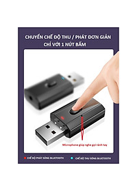 Thiết bị thu phát âm thanh Usb bluetooth 5.0 âm thanh đa chức năng jack cắm 3.5mm  KitAcoom cho loa, ô tô tai nghe bluetooth, biến loa thường thành loa Bluetooth, Hàng Chính Hãng