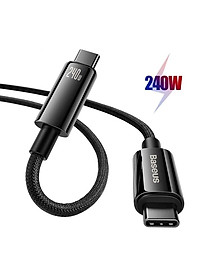 Cáp Sạc Nhanh Baseus Tungsten Gold Type-C to Type-C PD 240W Cho MacBook Samsung S23 Xiaomi iPad Huawei (Fast Charging Data Cable 5A)-Hàng chính hãng