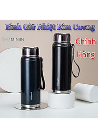 Bình Giữ Nhiệt Kim Cương Inox 304- Chống Rỉ Set, Nắp Đậy Chặt, Giữ Nhiệt Nóng Lạnh Tốt 6- 8h, Quai Đeo Chắc Chắn, Thiết Kế Sang Trọng, Màu Sắc Thanh Lịch, Tiện Lợi, Pha Lọc Trà, Hàng Chính Hãng MINIIN