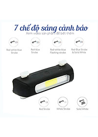 Đèn đuôi xe đạp xanh đỏ cảnh sát COB 120lumens chống nước IPX4 sạc điện FGY306 Mai Lee