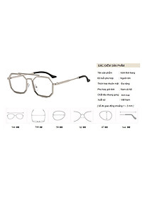 Gọng Kính Cận, Kính Giả Cận Nam Nữ, Mắt Lục Giác Độc Lạ, Dày Dặn Cứng Cáp, Đen,Bạc - BLUE LIGHT