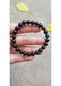 Vòng tay nữ thạch anh tóc đen dầy kín tự nhiên size hạt 8mm màu đen đậm bóng đẹp hợp mệnh thủy mệnh Mộc đeo đẹp may mắn hợp mệnh tuổi tốt sức khỏe công việc ạ