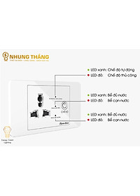 Ổ Cắm Máy Bơm An Toàn Rạng Đông OC03.MB 16A  - Ổ Cắm Chống Giật Cấp N guồn 5V Cho Phao Điện - Công Suất 1500W