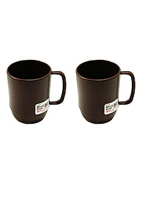 Combo Cốc nhựa uống nước Inomata cao cấp - Nâu nội địa Nhật Bản