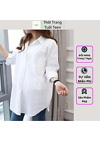 Áo sơ mi nữ tay dài form rộng trơn trẻ trung nặng động vải lụa mềm mịn-MUD03