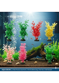 Cây Nhựa Trang Trí Bể Cá Thủy Sinh Lớn Tím Hồng Cao 20cm (Mã PK01)