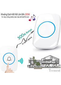 Chuông Cửa Không Dây Thông Minh Teement TM01 , Chống Nước Khoảng Cách Sử Dụng Trong 300M - Hàng Chính Hãng