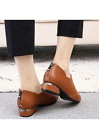 Giày boot nữ cao cấp cổ thấp phong cách hàn quốc 21204