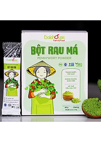 Bột Rau Má Dalahouse Hộp 60g (Mẫu mới gồm 20 tuýp 3g) Nguyên chất sấy lạnh - Mát gan giải độc