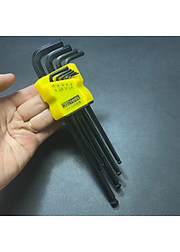 Bộ lục giác Kiotool 9 chi tiết đầu bi hệ Mét 1.5 -10 mm thép CRV cao cấp