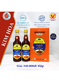 Nước Mắm Kim Hoa Phú Quốc 43 độ đạm hộp 2 chai 520ml - mỗi chai 520ml