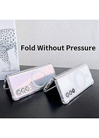 Ốp lưng Maqsafe cho Samsung Galaxy Z Fold 3 hiệu Likgus Maqsafe Magetic Case chống sốc trong suốt hỗ trợ sạc Maqsafe  siêu mỏng 1.5mm, độ trong tuyệt đối, chống trầy xước, chống ố vàng, tản nhiệt tốt - hàng nhập khẩu