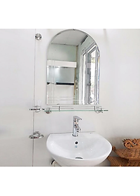 Gương soi viền tròn KG105 nhà tắm tráng bạc cao cấp loại tốt, bao ko bể vỡ, kiếng cường lực 5mm - Hàng chính hãng