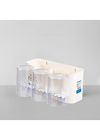 Kệ Để Bàn Chải, Cốc Và Kem Đánh Răng Việt Nhật, Bộ Cắm Bàn Chải 3 cốc - Nhựa Việt Nhật Chính Hãng