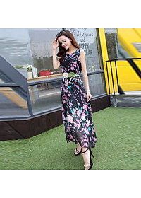 Đầm xuông dáng xòe họa tiết dễ thương free size