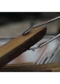 Đồ cắm trại kẹp gắp than Campingmoon campoutvn MS-42 thép không rỉ sang trọng glamping A312  