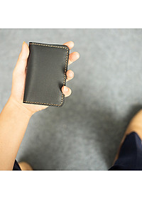 Ví namecard da bò V130, ví đựng thẻ da thật, khâu tay thủ công, ví mini nam đường chỉ tinh tế, thương hiệu Bụi leather chuyên đồ da thật