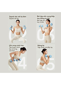 Bộ 2 tạ tay 3kg Model Q304 - Q314 cao cấp tập Gym BG (hàng nhập khẩu)