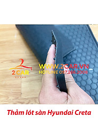 Thảm sàn, Thảm lót sàn xe Hyundai CRETA 2022 2023 cao su đúc, vân tổ ong, không mùi, MẪU NISSIN