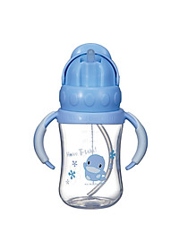 BÌNH UỐNG NƯỚC ỐNG HÚT CÓ TAY CẦM NHỰA PP KUKU KU5925 - 230ML
