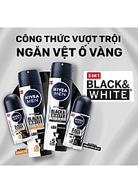 Lăn Ngăn Mùi NIVEA MEN Black&White Ngăn Vệt Ố Vàng Vượt Trội - Hương Mạnh Mẽ (50 ml) - 85392