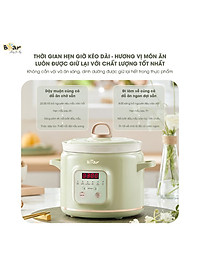 Nồi Chưng Yến Nấu Cháo Kho Cá Bear SB-NNC20 - Bản Tiếng Việt Dung Tích 2 Lít Công Suất 175 W - Hàng Chính Hãng