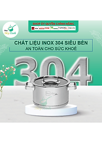 Bộ nồi inox 304 bếp từ 3 đáy và xửng hấp inox 24cm Fivestar nắp kính tặng 1 SẠN INOX