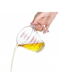 Cốc đong chia vạch Yoko 500ml, 200ml chịu lực tốt và chịu nhiệt, nhựa SAN nguyên sinh không chứa BPA