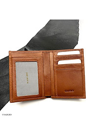 Ví Nam Đứng Nhỏ Gọn, Da Bò SÁP - Vân Tự Nhiên, Size Trung, Thiết Kế Cổ Điển, Đơn Giản - Mỏng Nhẹ, Dáng Đứng - Gập 2, Ngăn Đựng Tiền Có Khóa Kéo, Nhiều Ngăn Để Giấy Tờ Tiện Dụng