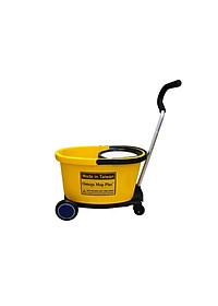 Bộ Lau Nhà 360 độ Omega Mop Plus công nghiệp (xô lớn + xe đẩy + xoay tay)