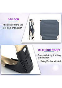 Ghế xếp thành giường, Vải lưới thoáng khí, Khung kim loại sơn tĩnh điện bền bỉ - NIKITA