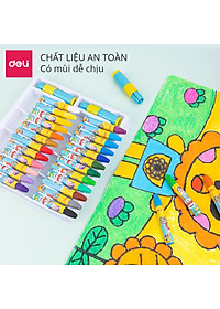 Bút sáp dầu Super Wings x Deli – thân lục giác – 12/18/24 màu - EC009-12 /EC009-18/ EC009-24