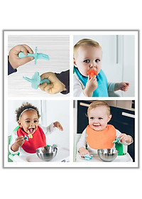 Grabease Bộ muỗng nĩa tập ăn cho bé - Tím