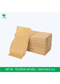 MFT1B - 24x9.5x4.5 cm - 100 Túi giấy bánh mì nâu