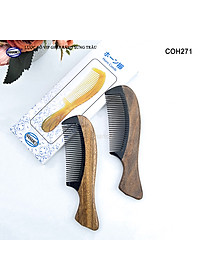 Lược Gỗ Thơm Ghép Răng Sừng Đen Cao Cấp HAHANCO (Đủ Mẫu) Kiểu Dáng Châu Âu- COH271
