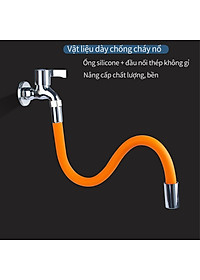 Ống Nối Dài Vòi Nước Hợp Kim Bọc Silicon Xoay 720 Độ Dài 17Cm Tiện Dụng