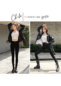 Quần tregging nữ Choobe cạp cao chất vải cao cấp thun ôm dày dặn co giãn tốt Q13